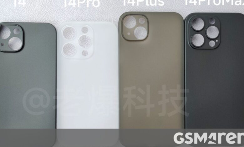 Apple iPhone 14 cases leak showing 2022 lineup sizes, Pro Max has a slightly larger camera island