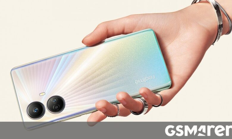 Realme 10 Pro+ design shown off from all sides in a photoshoot