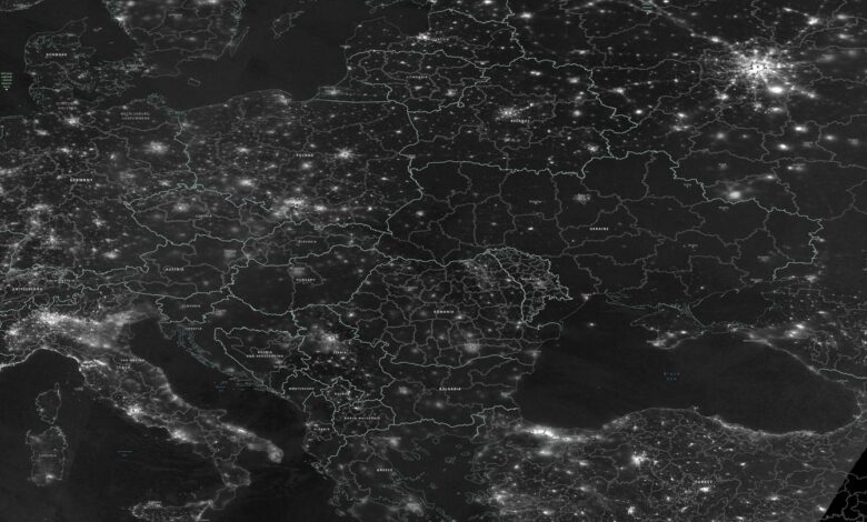 Ukraine becomes dark patch in night satellite images as Russia crushes its energy grid