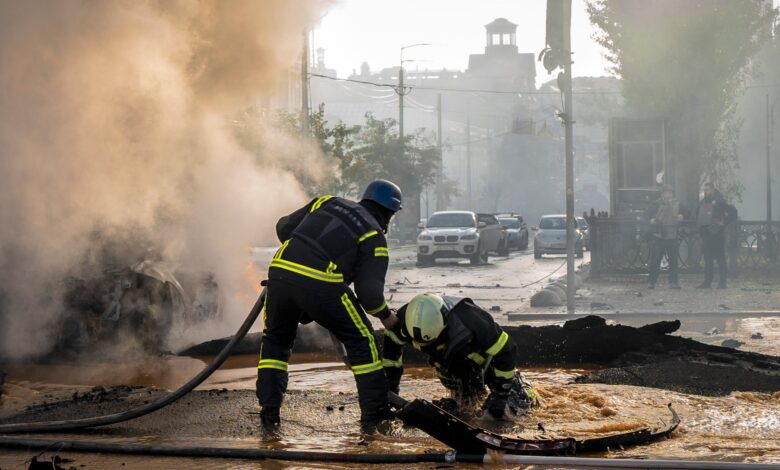 Several blasts in Ukrainian capital after early morning air raids
