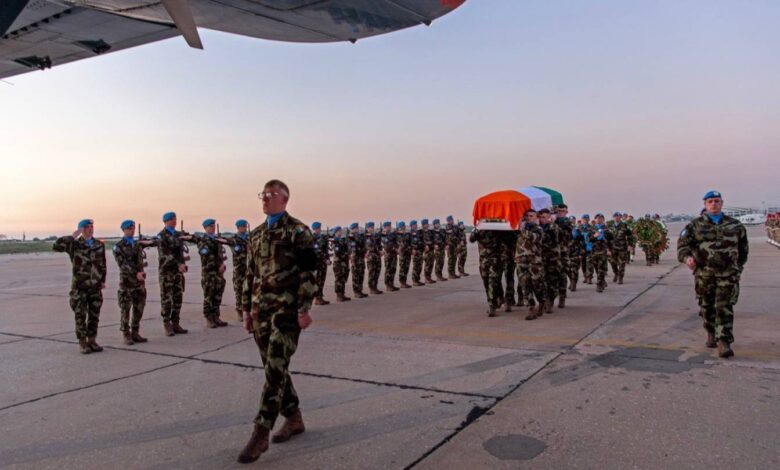 Irish peacekeeper killed in Lebanon to be buried with full military honours