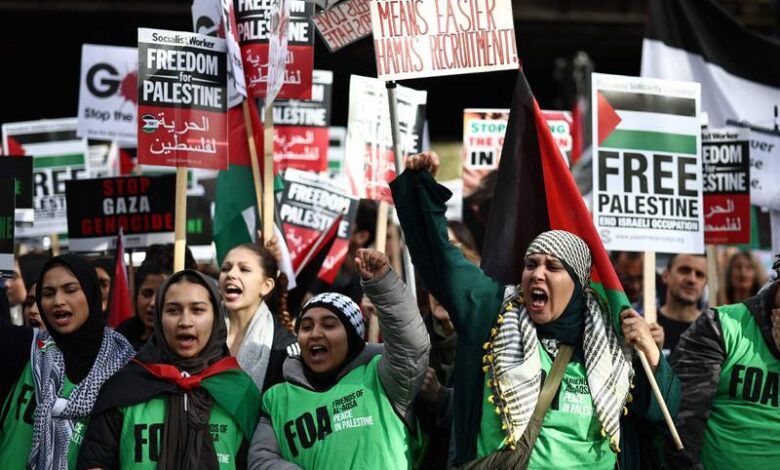 Thousands take to London streets in pro-Palestinian protest