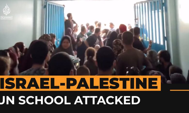 Panic at UN school in Gaza hit by Israeli attack