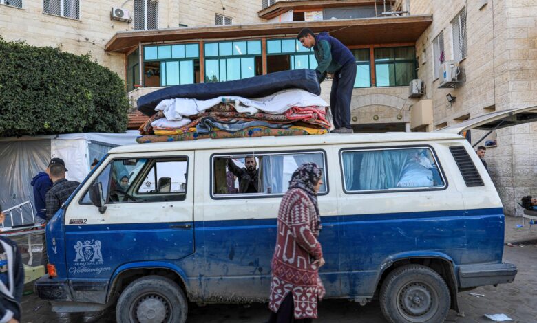 Photos: Terrified people flee Israeli attacks at Al-Aqsa Martyrs Hospital