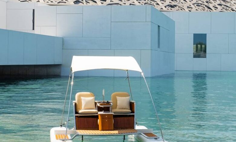 Sail around Louvre Abu Dhabi on an electric catamaran