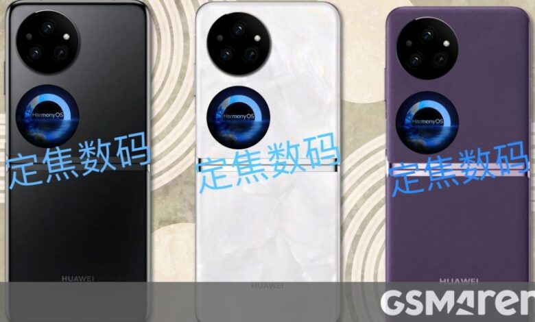 Leaked renders of the Huawei Pocket 2 flip foldable show off three colorways