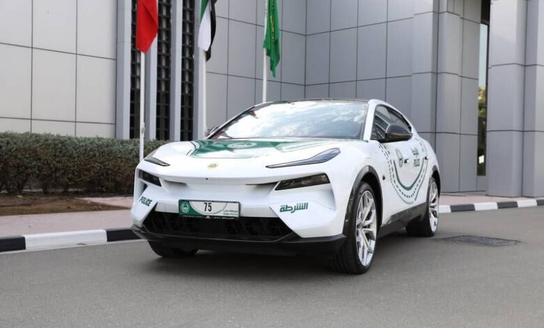 Dubai Police add luxury electric Lotus to fleet of tourist patrol cars