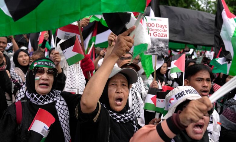 Pro-Palestine protests held around the world as Gaza war nears 100 days
