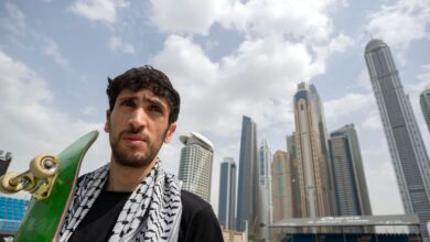 Palestinian skateboarder represents his people with pride at Dubai Olympic qualifier