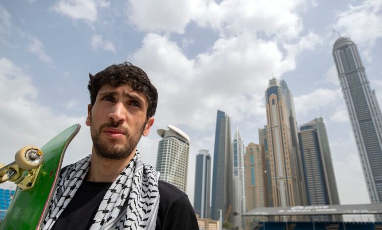 Palestinian skateboarder represents his people with pride at Dubai Olympic qualifier