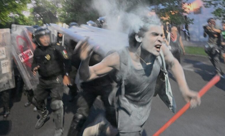 Clashes erupt at Mexico City protest against Israel’s war on Gaza