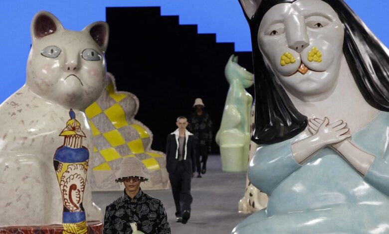 Ceramic cats, objects d’art and a designer bows out at Paris Fashion Week Men’s