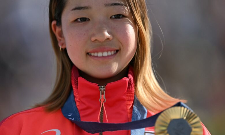 Japan’s Coco Yoshizawa, 14, wins street skateboard gold at Paris Olympics